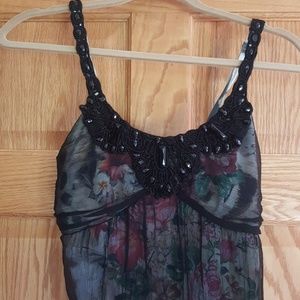 Alberto Makali romantic silk tank top Size small
